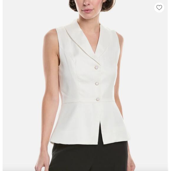 NWT!  Jason Wu White Peplum Button-Front Tencel  Vest - Size 4 - Picture 16 of 16